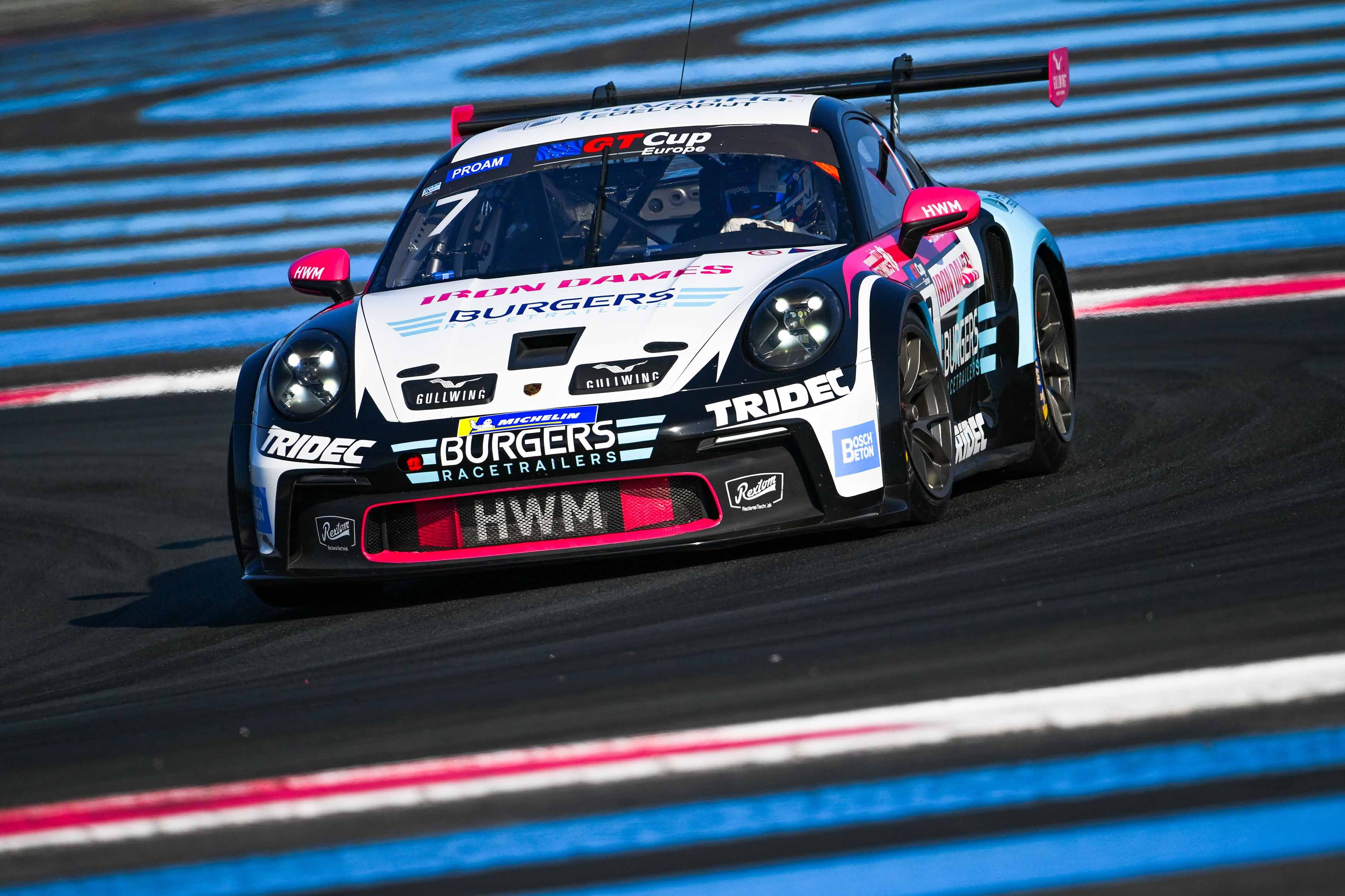 The Burgers Motorsport HWM Porsche fastest in free practice marked by Trentin’s crash